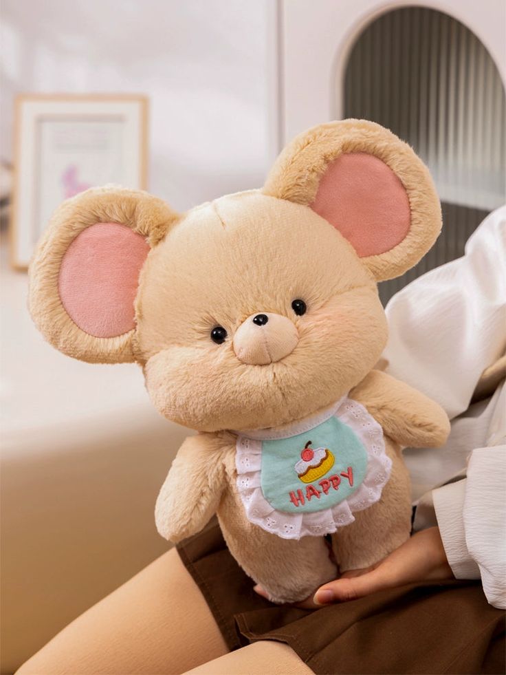 Kawaii Happy Mouse Nhồi Bông